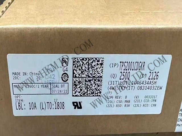 【限流配電開(kāi)關(guān)】TPS2001CDGKR 2A 負(fù)載、4.5-5.5V、72mΩ USB 電源開(kāi)關(guān)