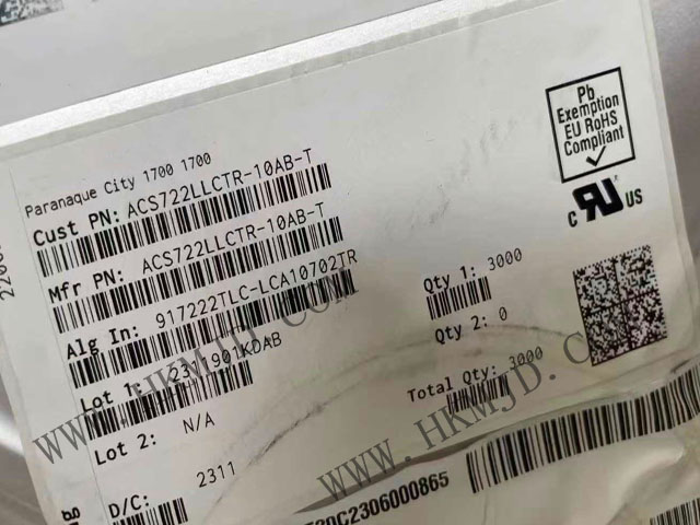 全新【ACS722LLCTR-10AB-T】Allegro 高精度電流隔離電流傳感器 IC